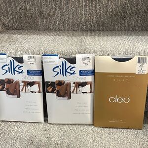 2 Silks Sheer Pantyhose and Cleo Silky Pantyhose Set size D